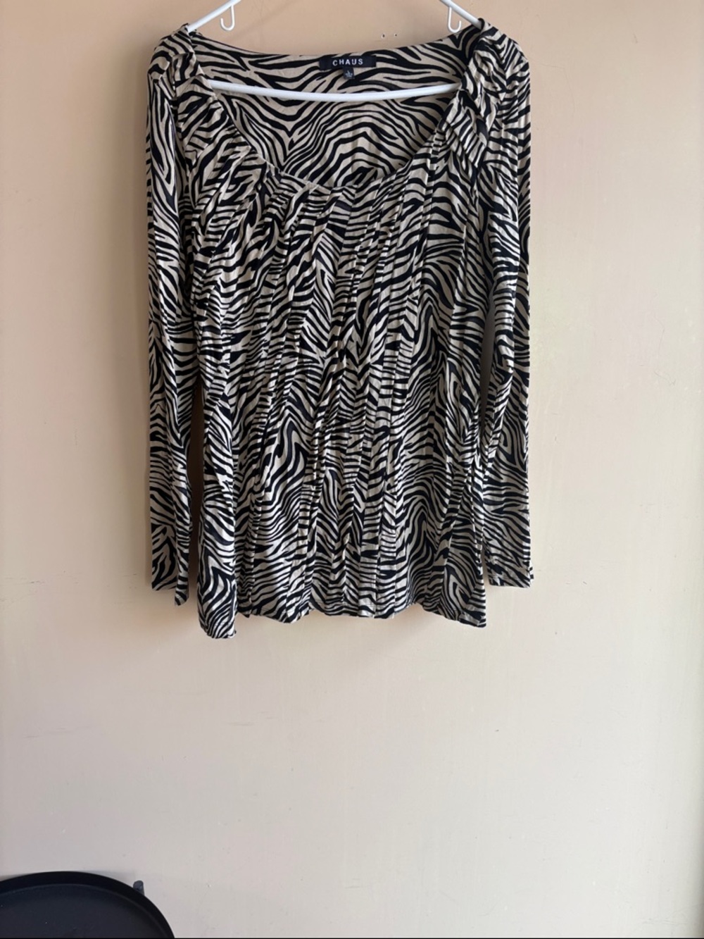 Chaus Women's Black and Cream Zebra Print Skirt